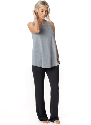 JuJu Jams Harper Pajama Pants in black, women's loungewear three-quarter front view