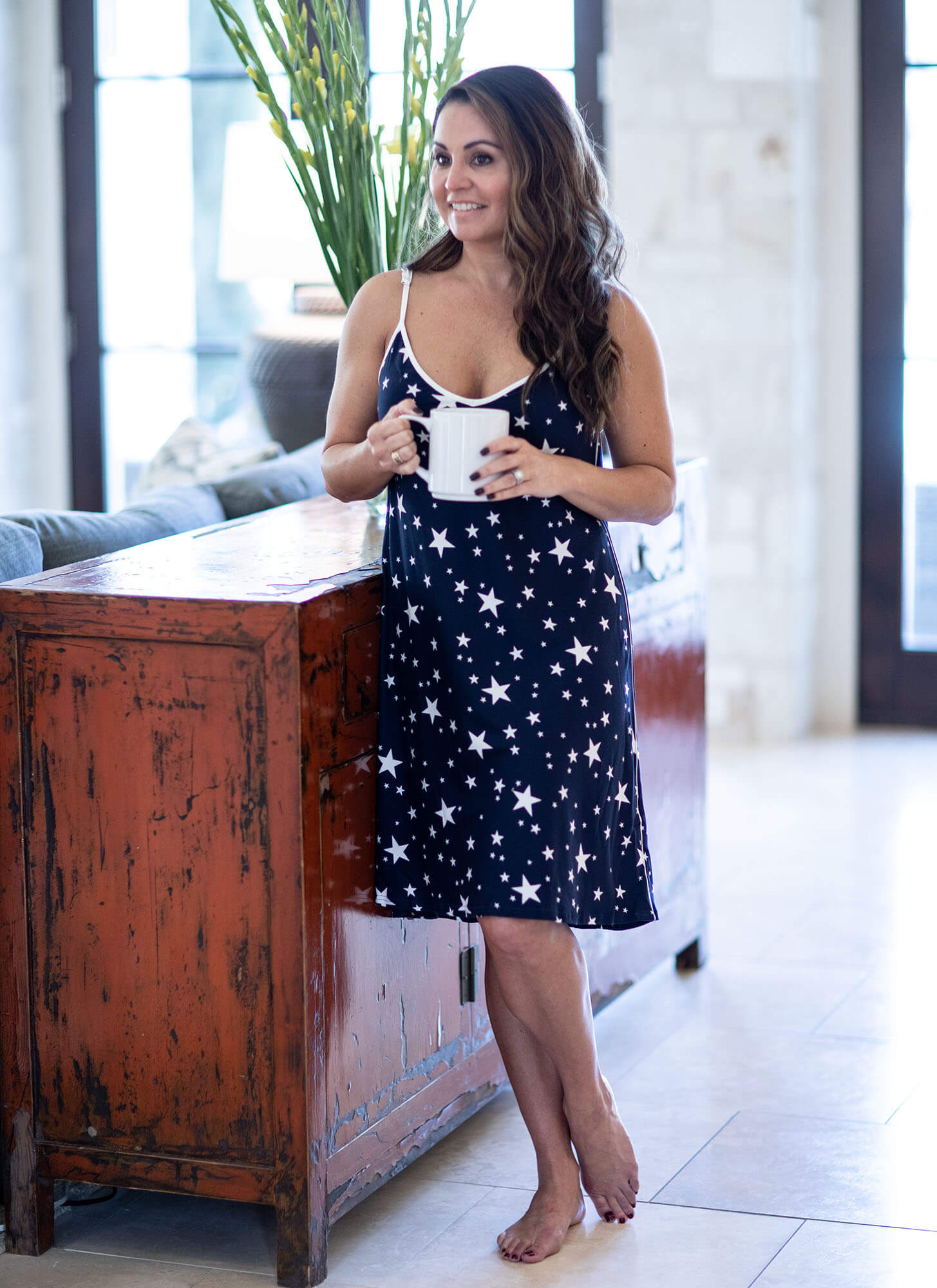 Experience Luxury Comfort with Short Slip Dress - Made in the USA S / Navy Star Experience Luxury Comfort with Short Slip Dress - Made in the USA S / Navy Star
