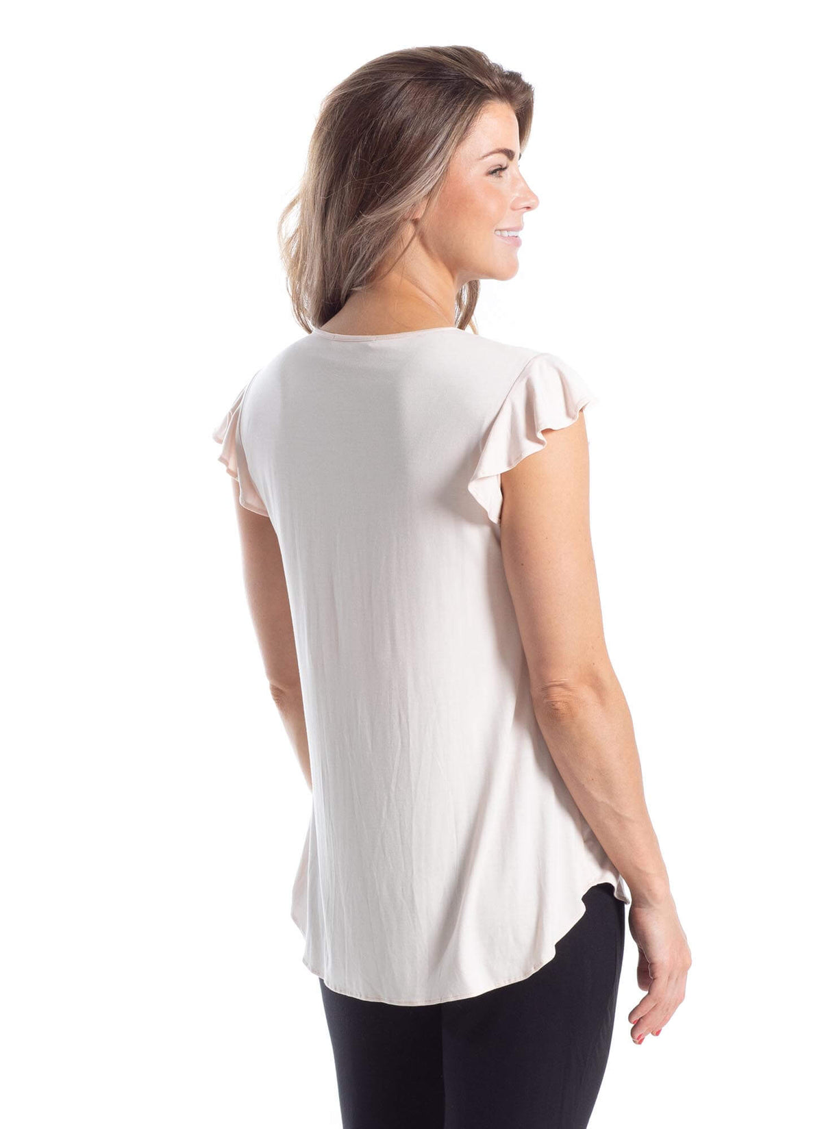 Mollie Ruffle Petal Sleeve Top - Clearance