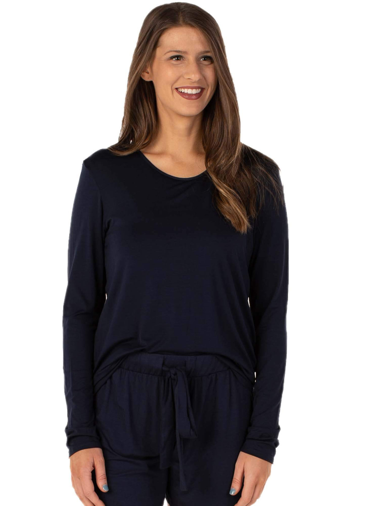 navy loungewear with built in bra