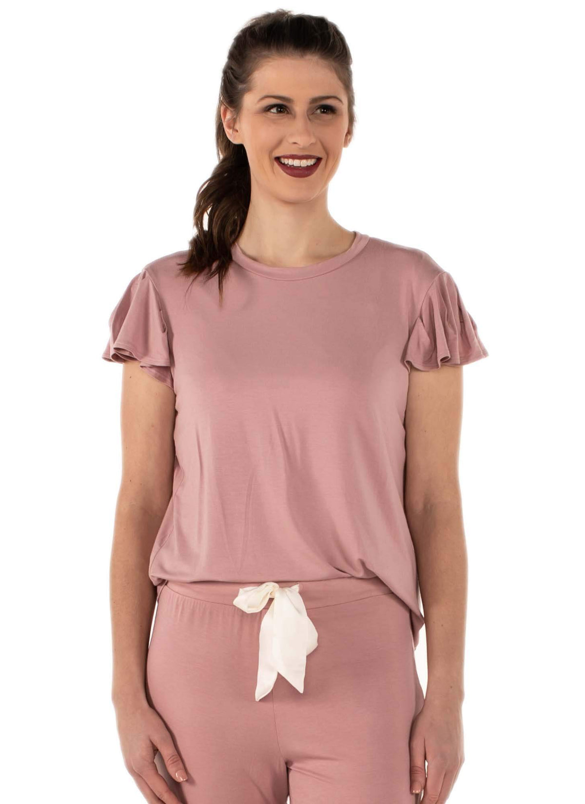 Rafaella Ruffle Sleeve Lounge Top - Clearance