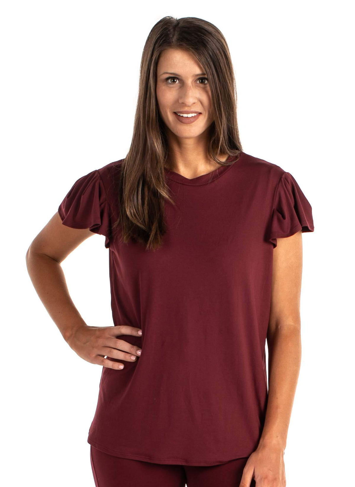 Rafaella Ruffle Sleeve Lounge Top - Clearance