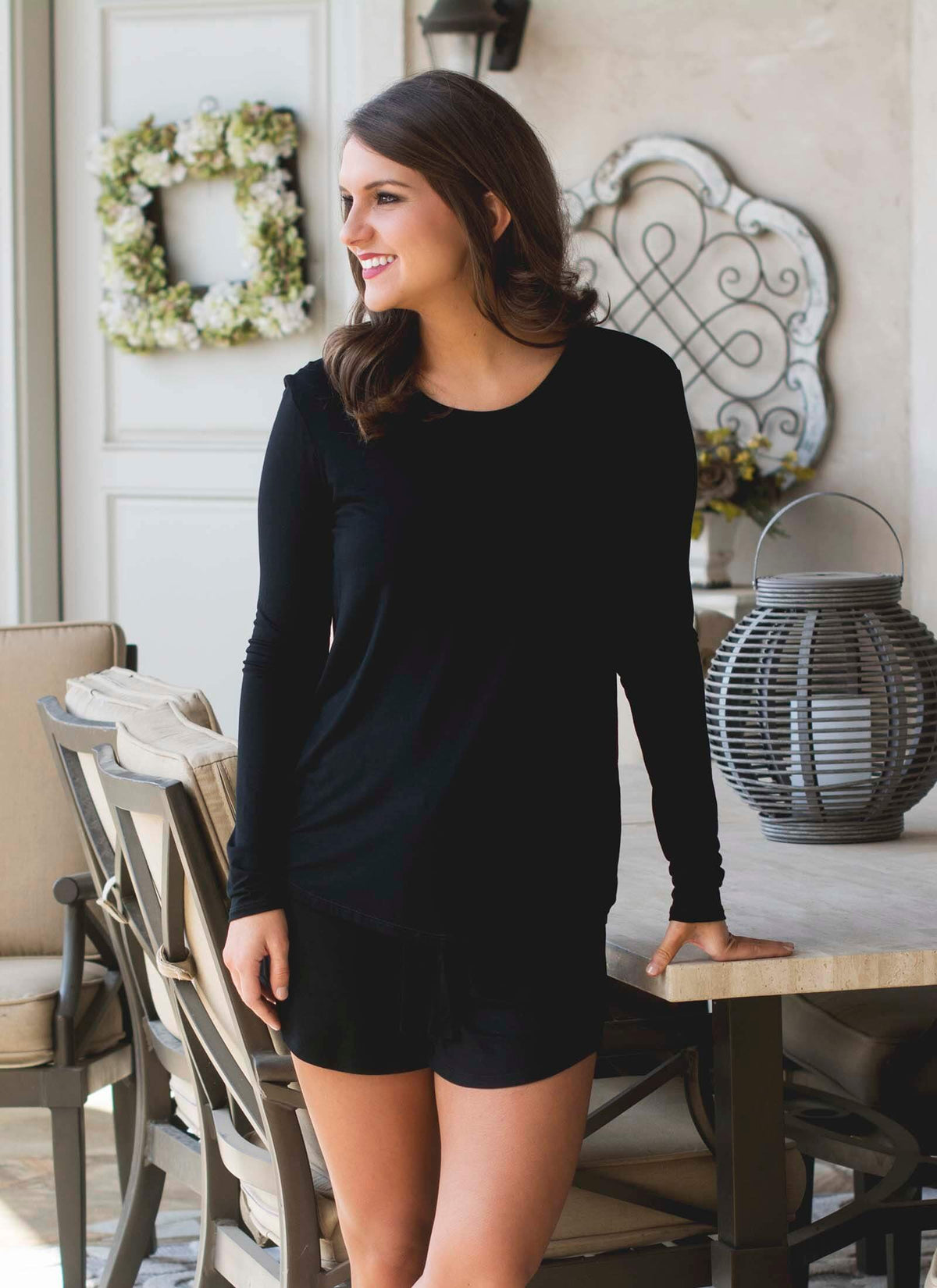 loungewear with built in bra and pajama shorts